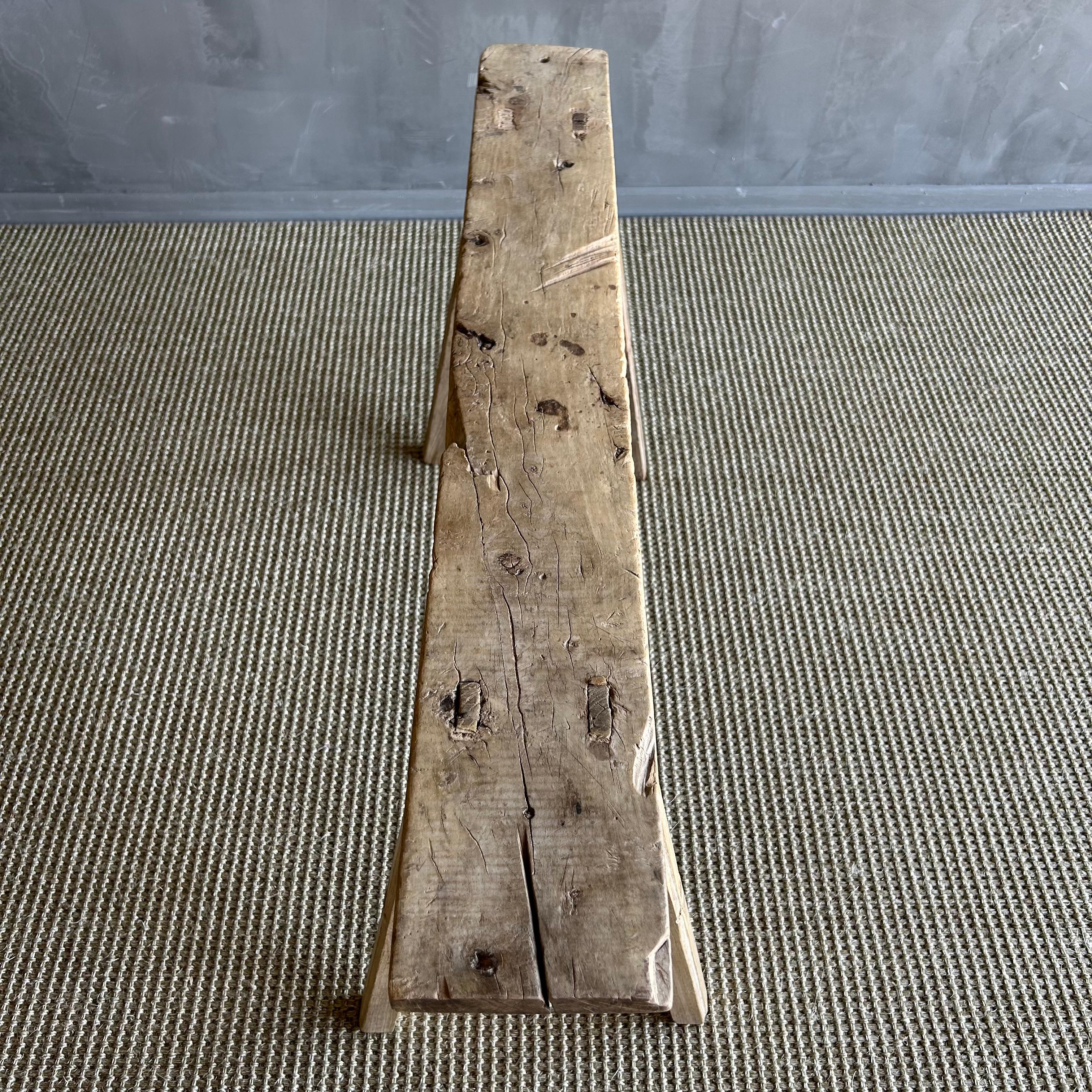 20th Century Vintage Elm Wood Skinny Bench