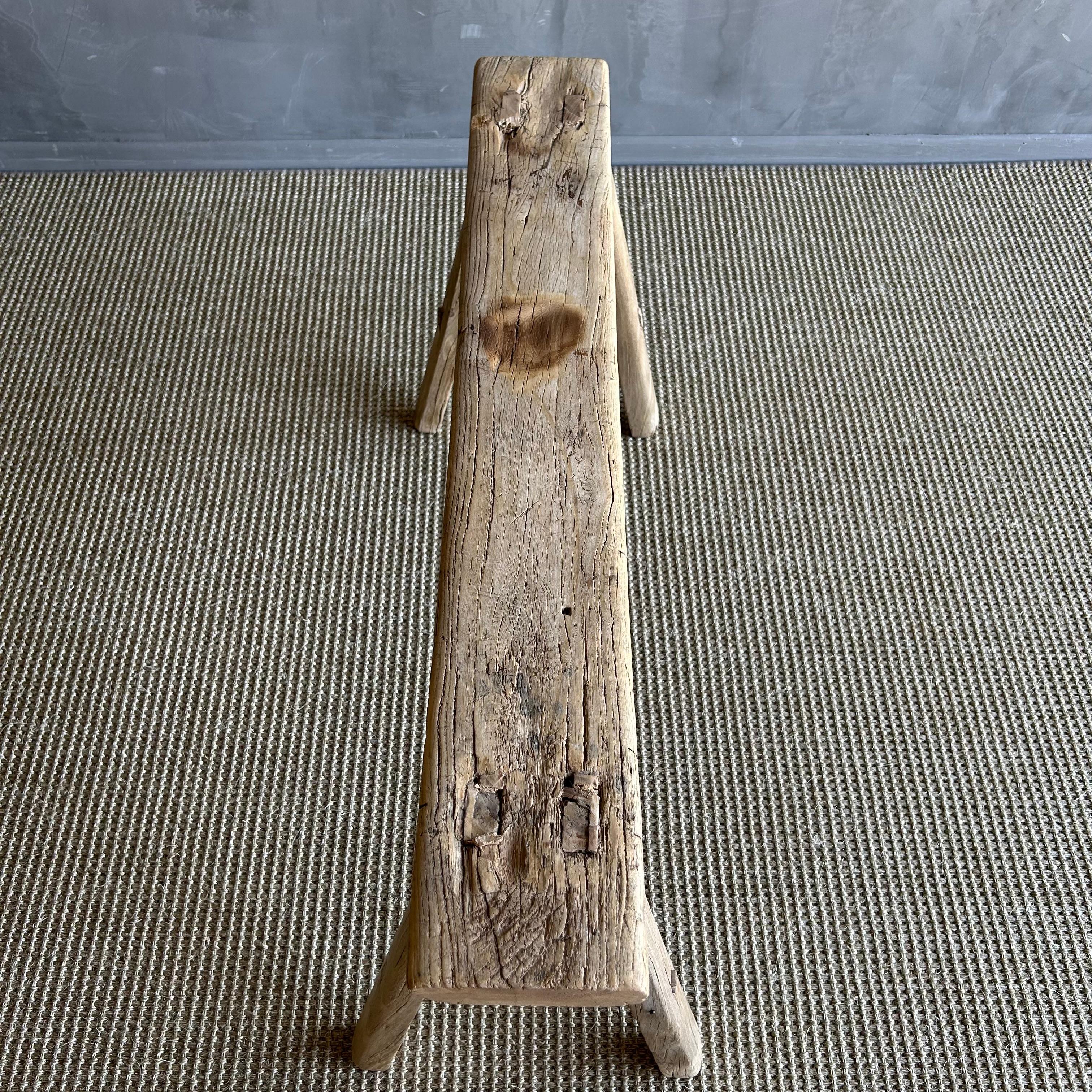 20th Century Vintage Elm Wood Skinny Bench