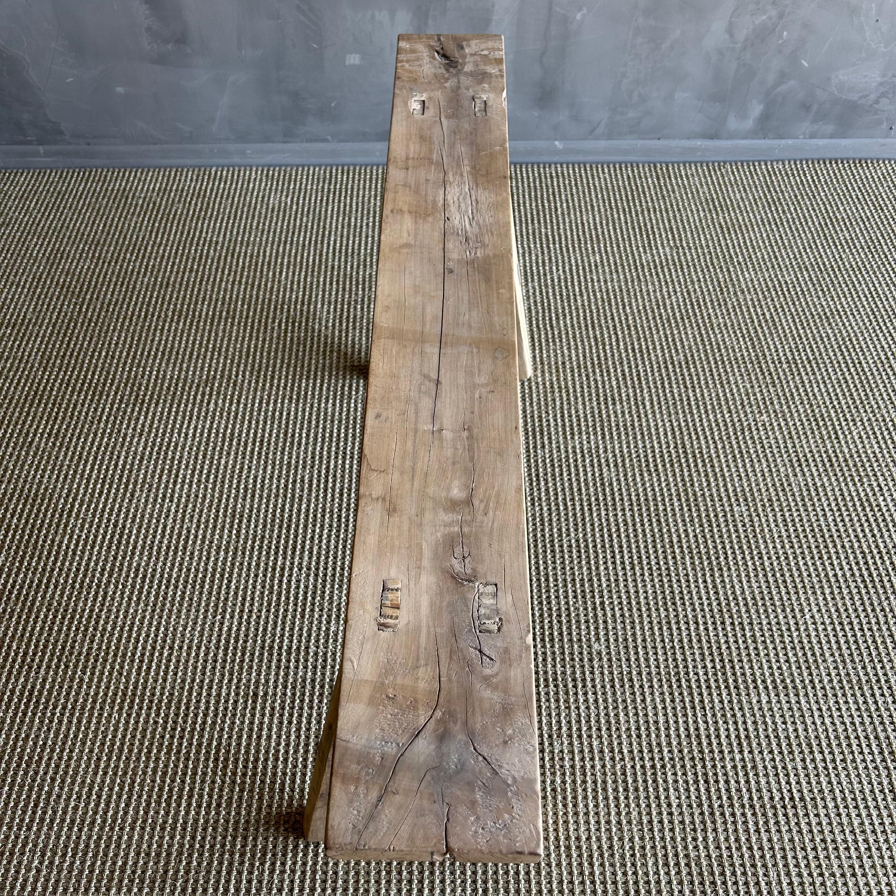 20th Century Vintage Elm Wood Skinny Bench
