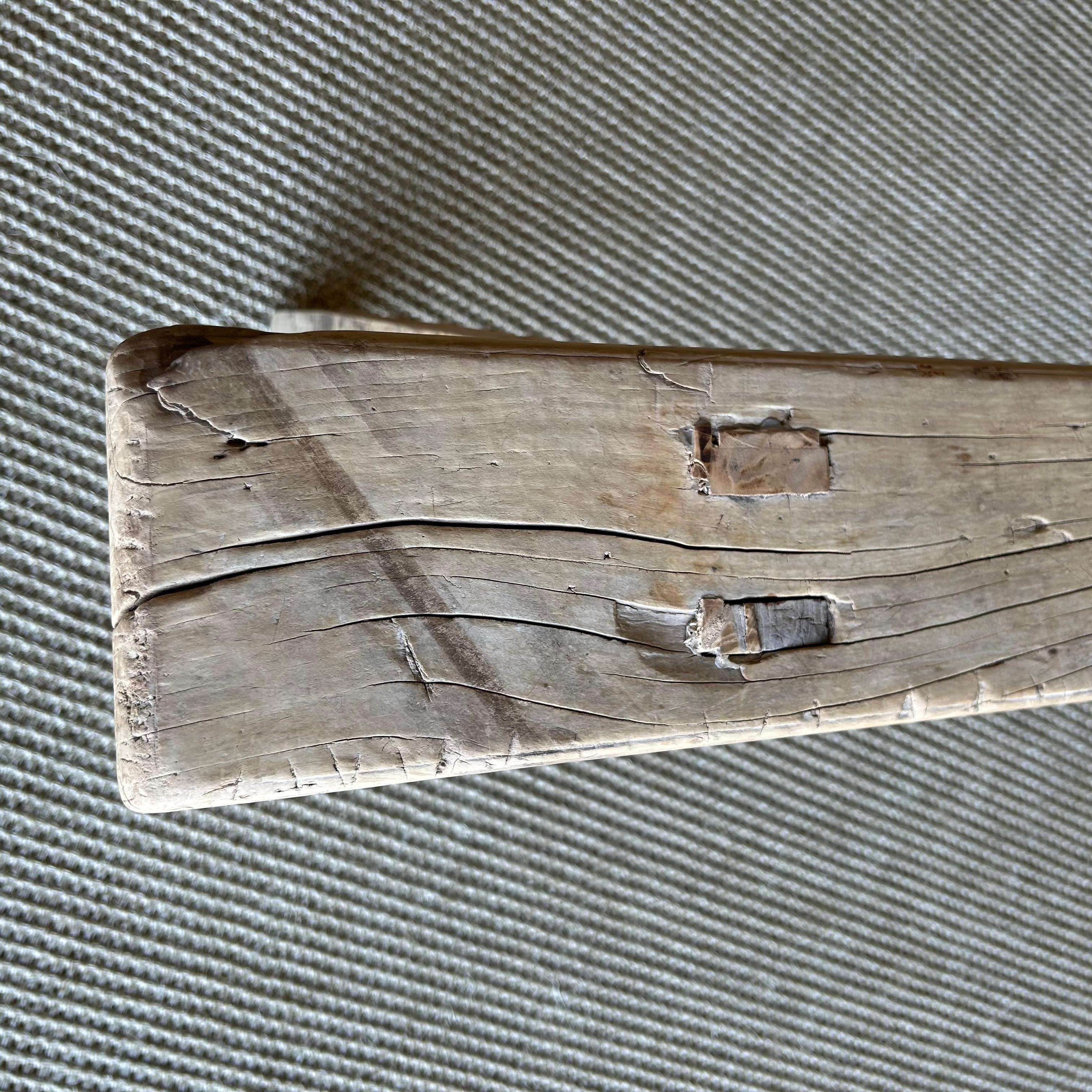 Vintage Elm Wood Skinny Bench 3