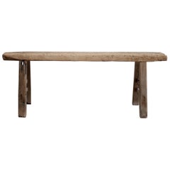 Vintage Elm Wood Skinny Bench