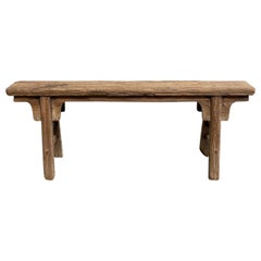 Vintage Elm Wood Skinny Bench