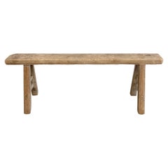 Vintage Elm Wood Skinny Bench