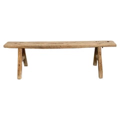 Vintage Elm Wood Skinny Bench