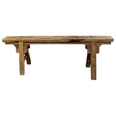 Vintage Elm Wood Skinny Bench
