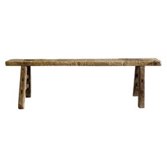 Vintage Elm Wood Skinny Bench