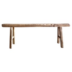Vintage Elm Wood Skinny Bench