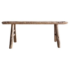 Vintage Elm Wood Skinny Bench Vintage Elm Wood Skinny Bench