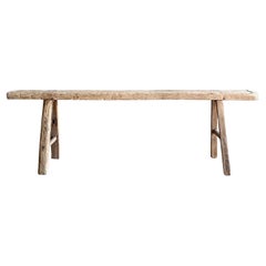 Vintage Elm Wood Skinny Bench Vintage Elm Wood Skinny Bench