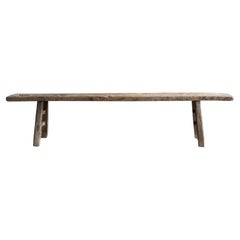 Vintage Elm Wood Skinny Bench