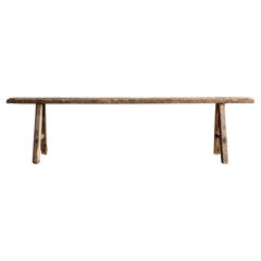 Vintage Elm Wood Skinny Bench