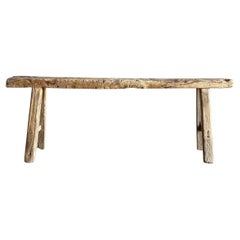 Vintage Elm Wood Skinny Bench