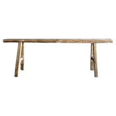 Vintage Elm Wood Skinny Bench Vintage Elm Wood Skinny Bench