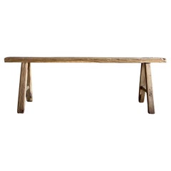 Vintage Elm Wood Skinny Bench Vintage Elm Wood Skinny Bench