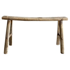 Vintage Elm Wood Skinny Bench