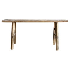 Vintage Elm Wood Skinny Bench