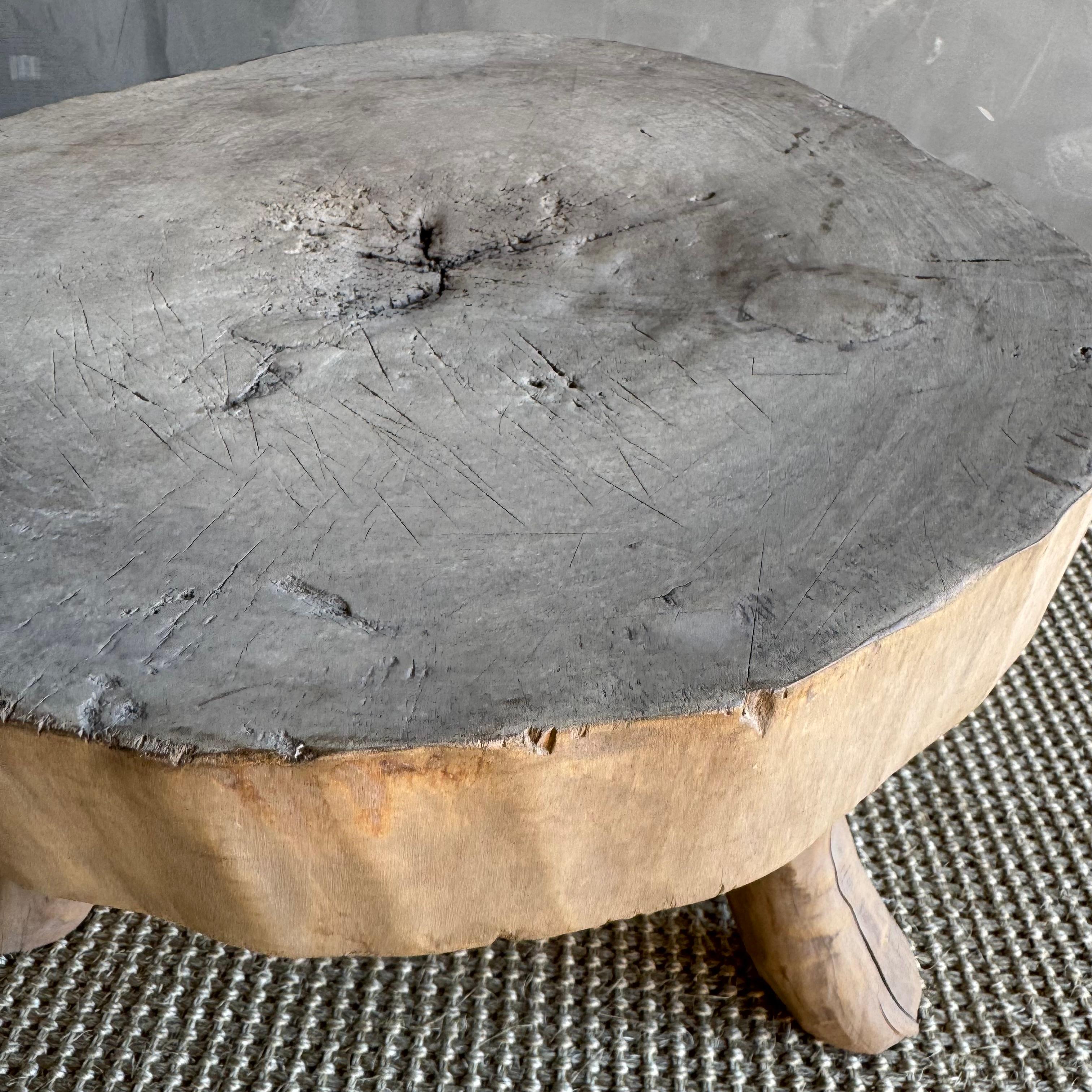 20th Century Vintage Elm Wood Slice Accent Table For Sale