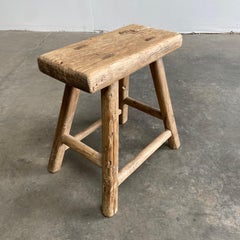 Vintage Ulme Holz Hocker
