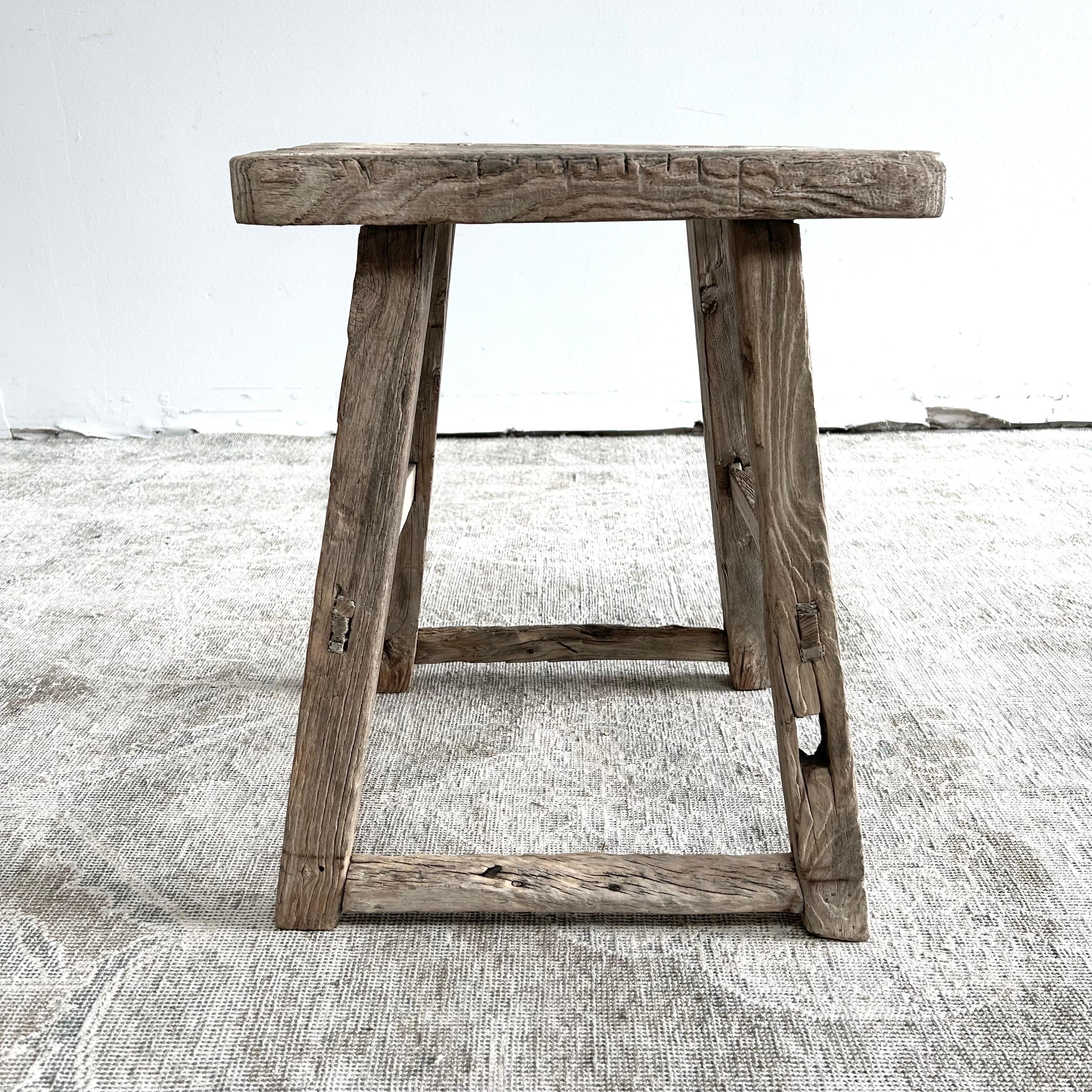 Elm stool 17”w x 16”d x 21”h
Vintage Antique elm wood stool These are the real vintage antique elm wood stools! Beautiful antique patina, with weathering and age, these are solid and sturdy ready for daily use, use as a table, stool, drink table,