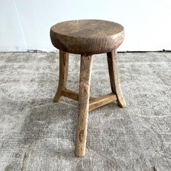 Vintage Ulme Holz Hocker