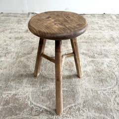Vintage Ulme Holz Hocker