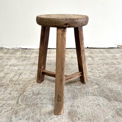 Vintage Ulme Holz Hocker