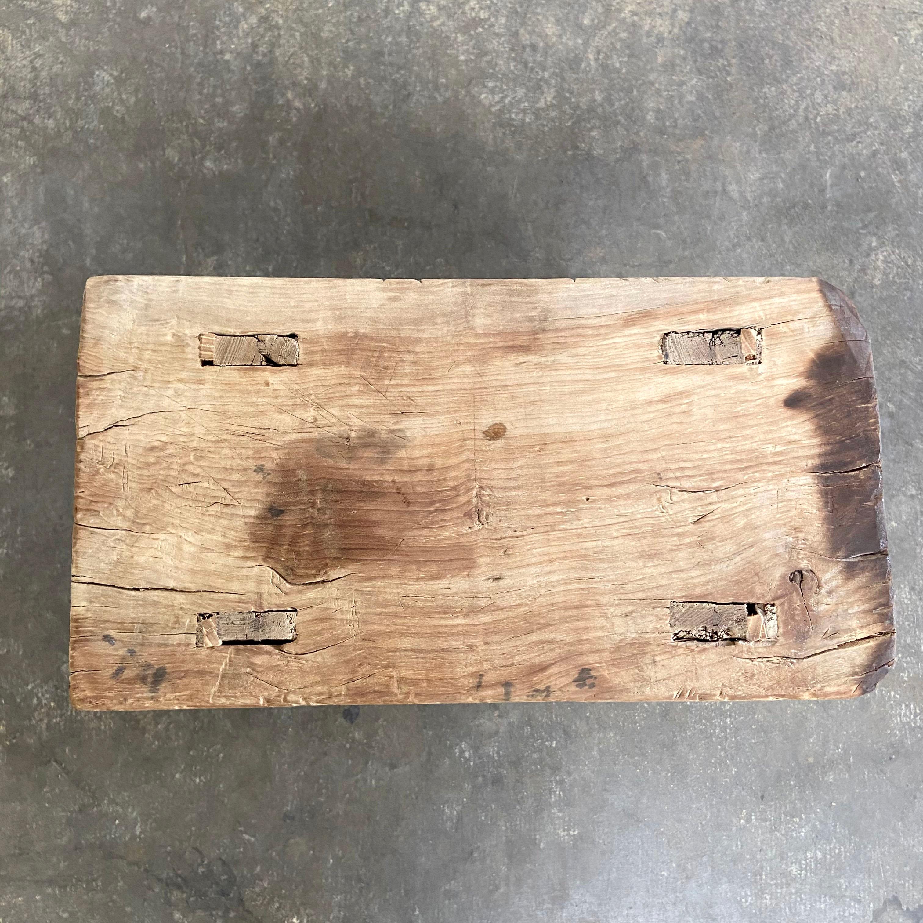 20th Century Vintage Elm Wood Stool