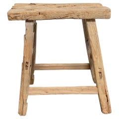 Vintage Elm Wood Stool