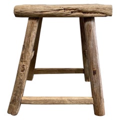 Vintage Elm Wood Stool