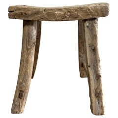 Vintage Elm Wood Stool