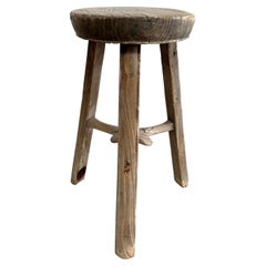 Vintage Elm Wood Stool