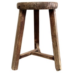 Vintage Elm Wood Stool