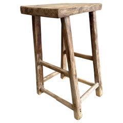 Vintage Elm Wood Stool