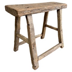 Vintage Elm Wood Stool