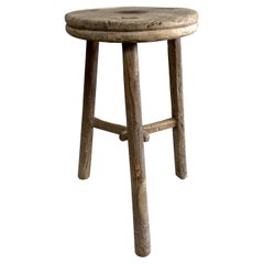 Vintage Elm Wood Stool
