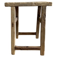 Vintage Elm Wood Stool