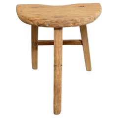 Tabouret vintage en bois d'orme