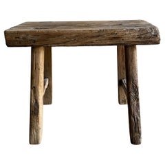 Vintage Elm Wood Stool