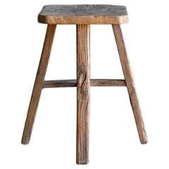 Vintage Elm Wood Stool