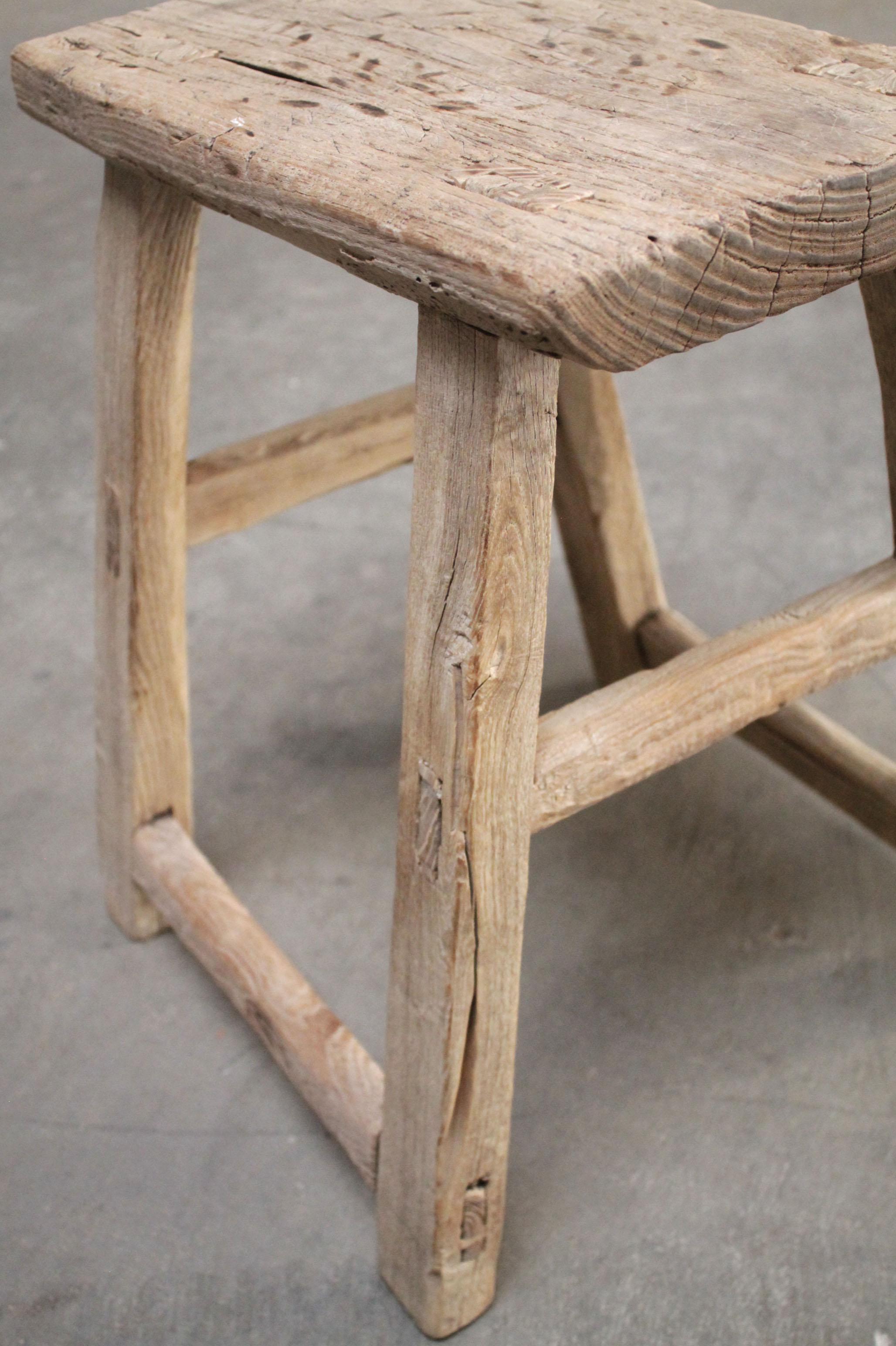 Vintage Elmwood Stool or Side Table In Good Condition In Brea, CA