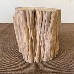 Table d'appoint vintage en bois d'orme, en forme de souche #61626B