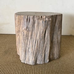 Vintage Elm Wood Stump Table