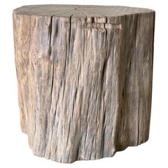 Vintage Elm Wood Stump Table