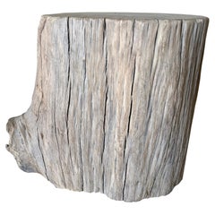Vintage Elm Wood Stump Table