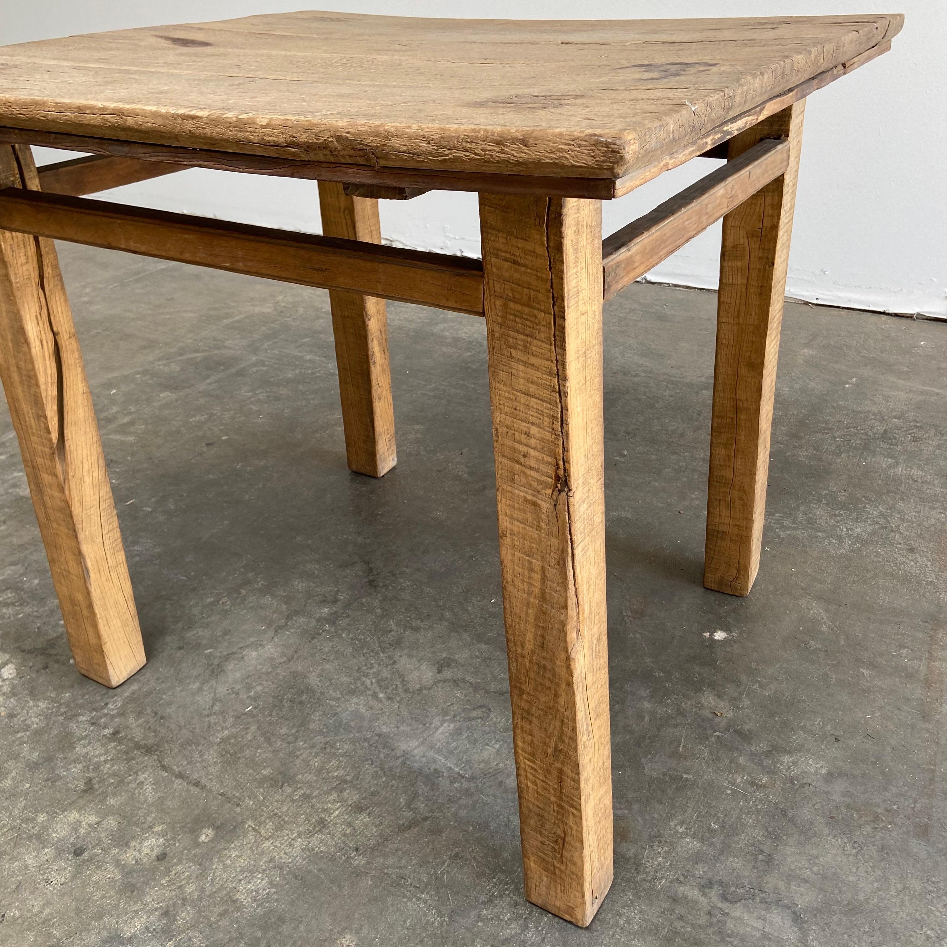 20th Century Vintage Elm Wood Side Table For Sale