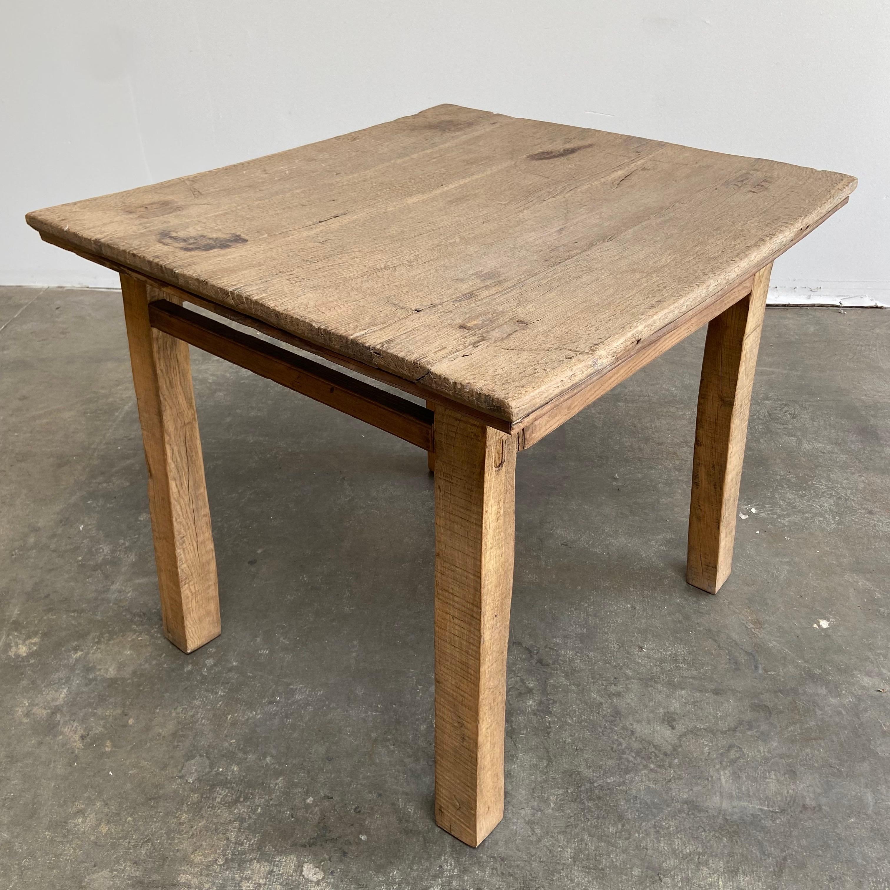 Vintage Elm Wood Side Table For Sale 1