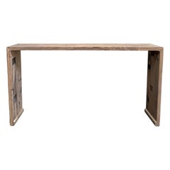 Vintage Elm Wood Waterfall Style Console Table Vintage Elm Wood Waterfall Style Console Table