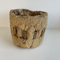 Rueda decorativa de madera de olmo vintage para estantería o mesa