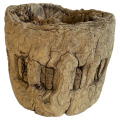 Rueda decorativa de madera de olmo vintage para estantería o mesa
