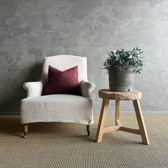 Tavolino a ruota in legno di olmo vintage #4A9